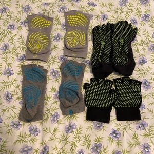 GAIAM Yoga socks and gloves.